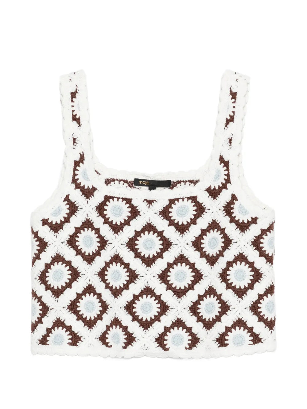 Top de ganchillo con motivo floral