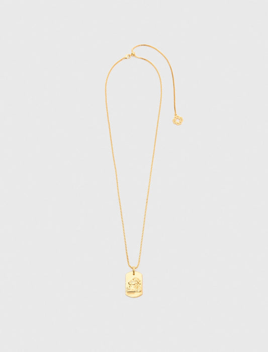 Collar placa signo del zodiaco