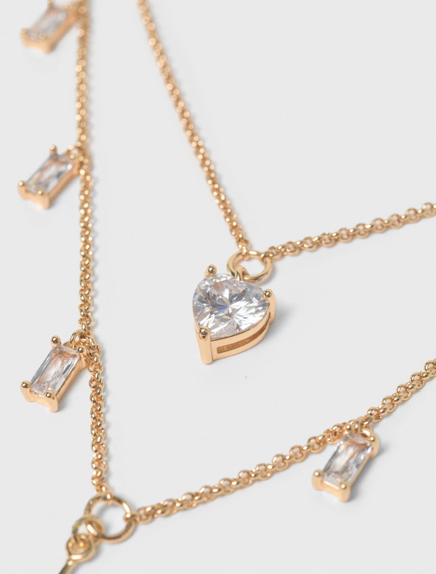 Collar doble con charms de strass