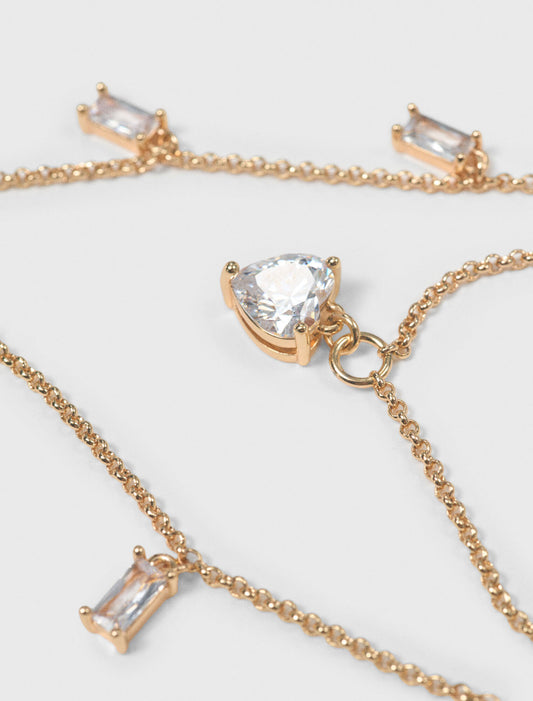 Collar doble con charms de strass