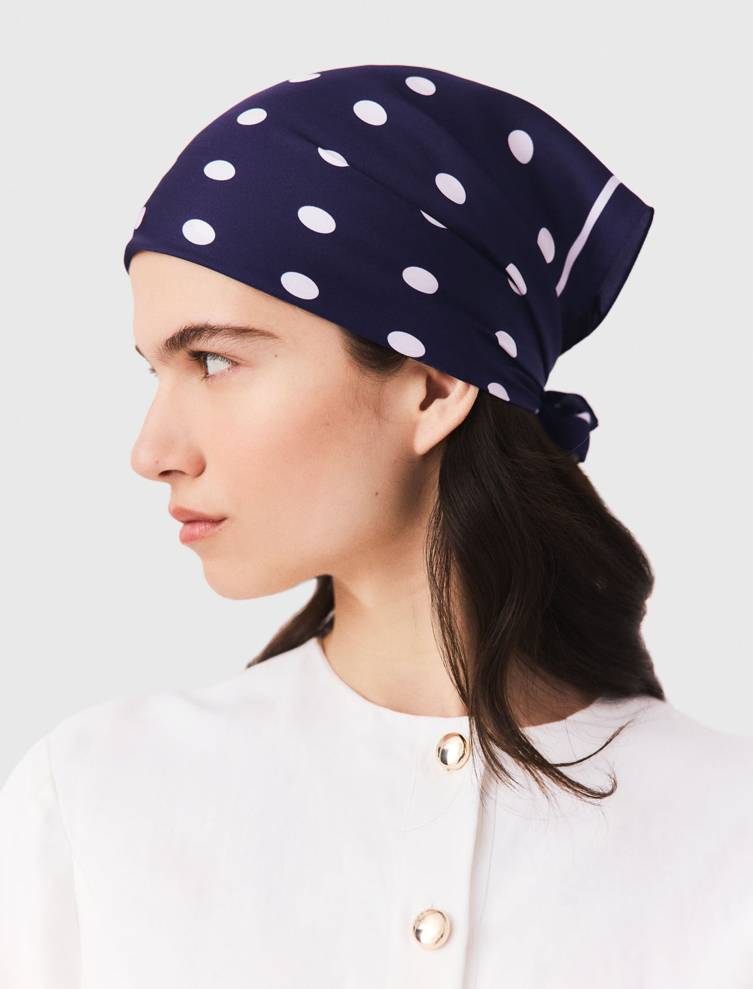 Bandana de seda de lunares