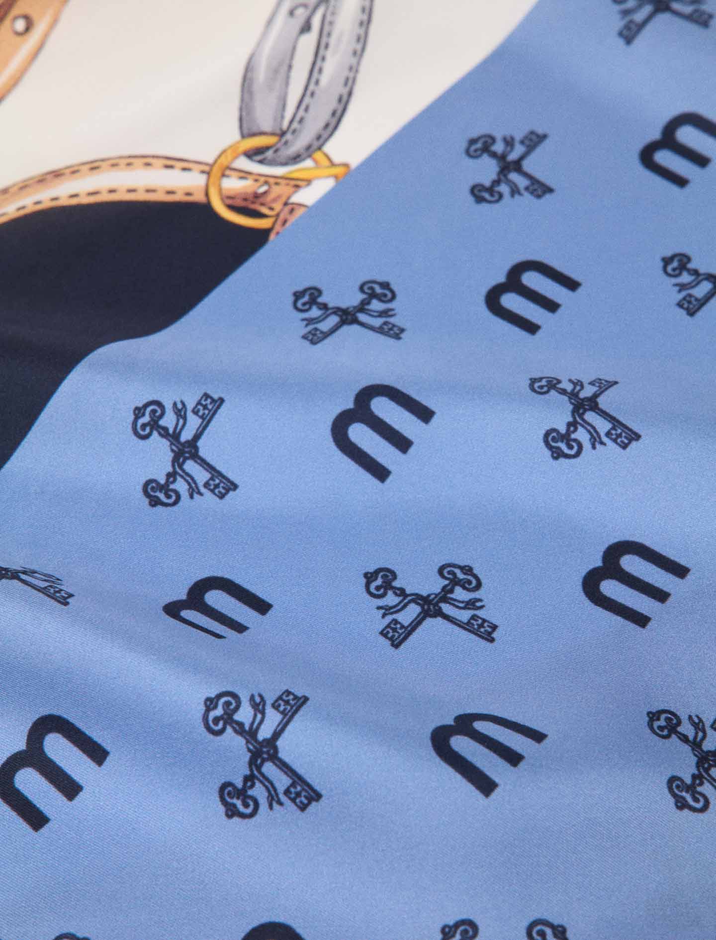 Pañuelo de seda motivos ecuestres