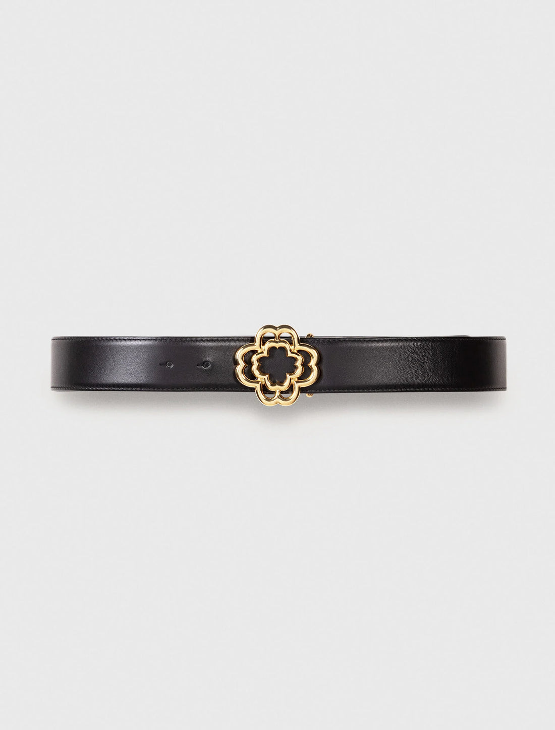 Cinturón de piel con logotipo Clover