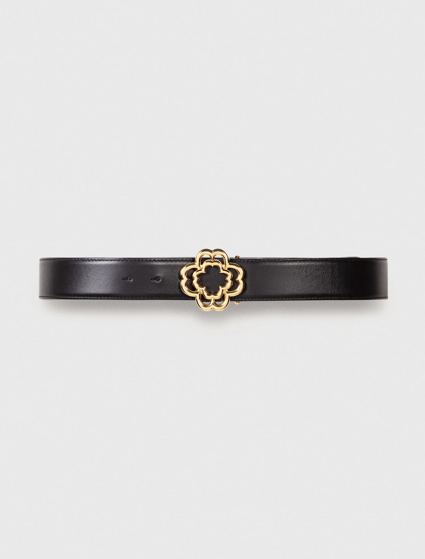 Cinturón de piel con logotipo Clover