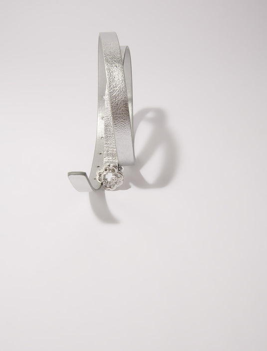 Cinturón fino con hebilla Clover