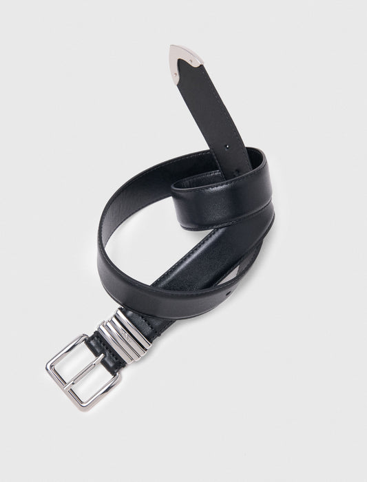 Cinturón de cuero liso