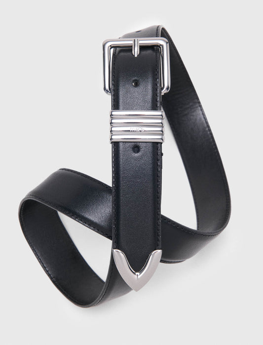 Cinturón de cuero liso