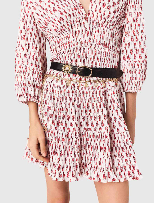 Cinturón de piel con joya extraíble