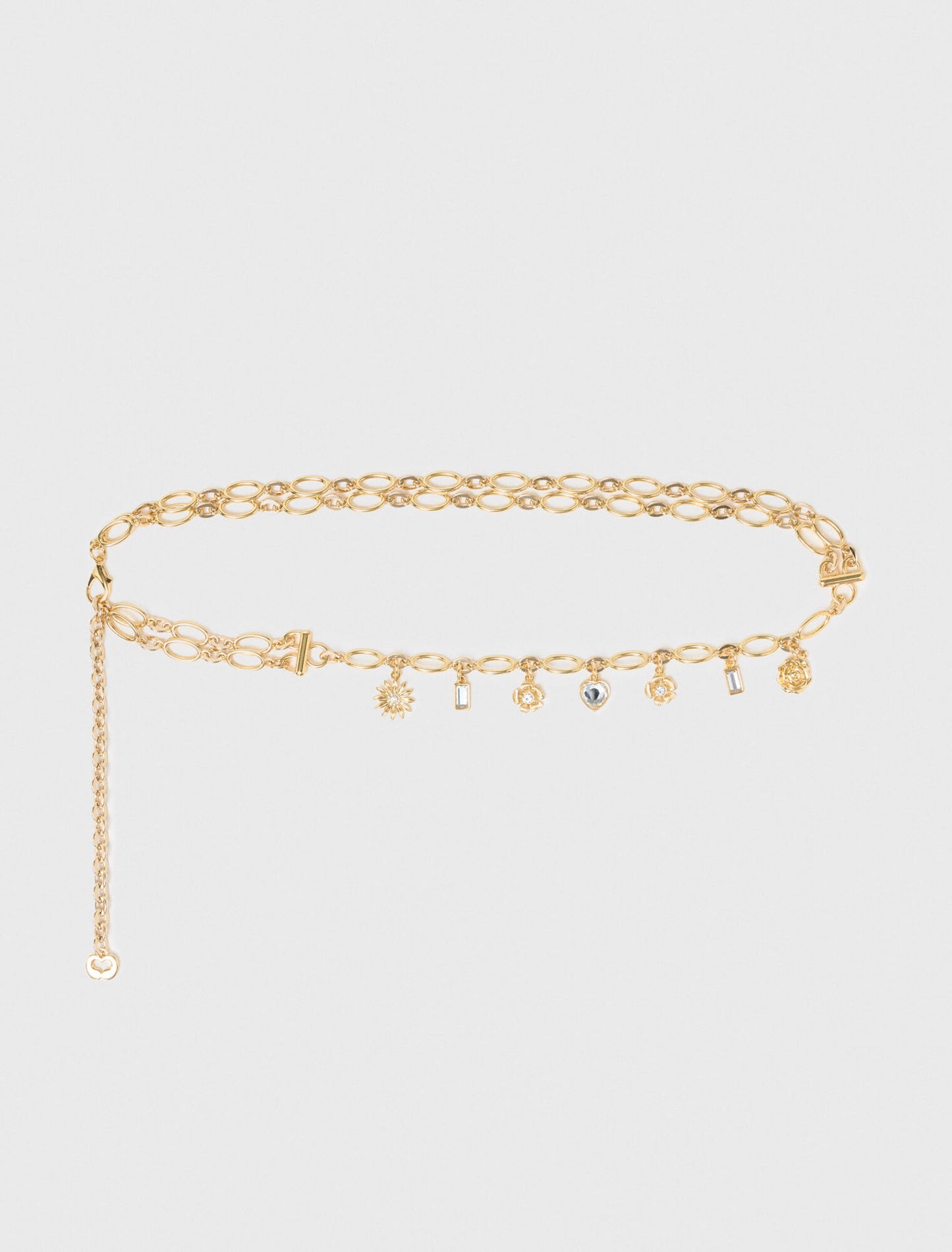 Cinturón de cadena doble con charms