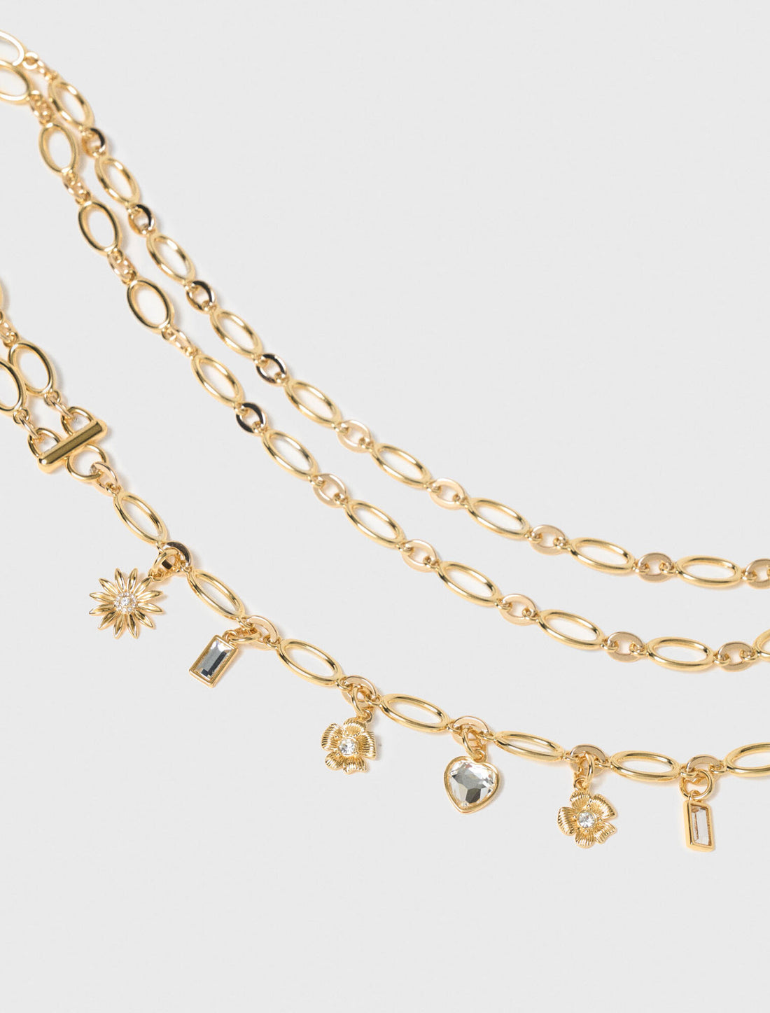 Cinturón de cadena doble con charms