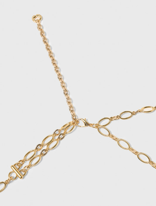 Cinturón de cadena doble con charms