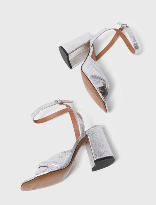 Sandalias de tacón metalizadas