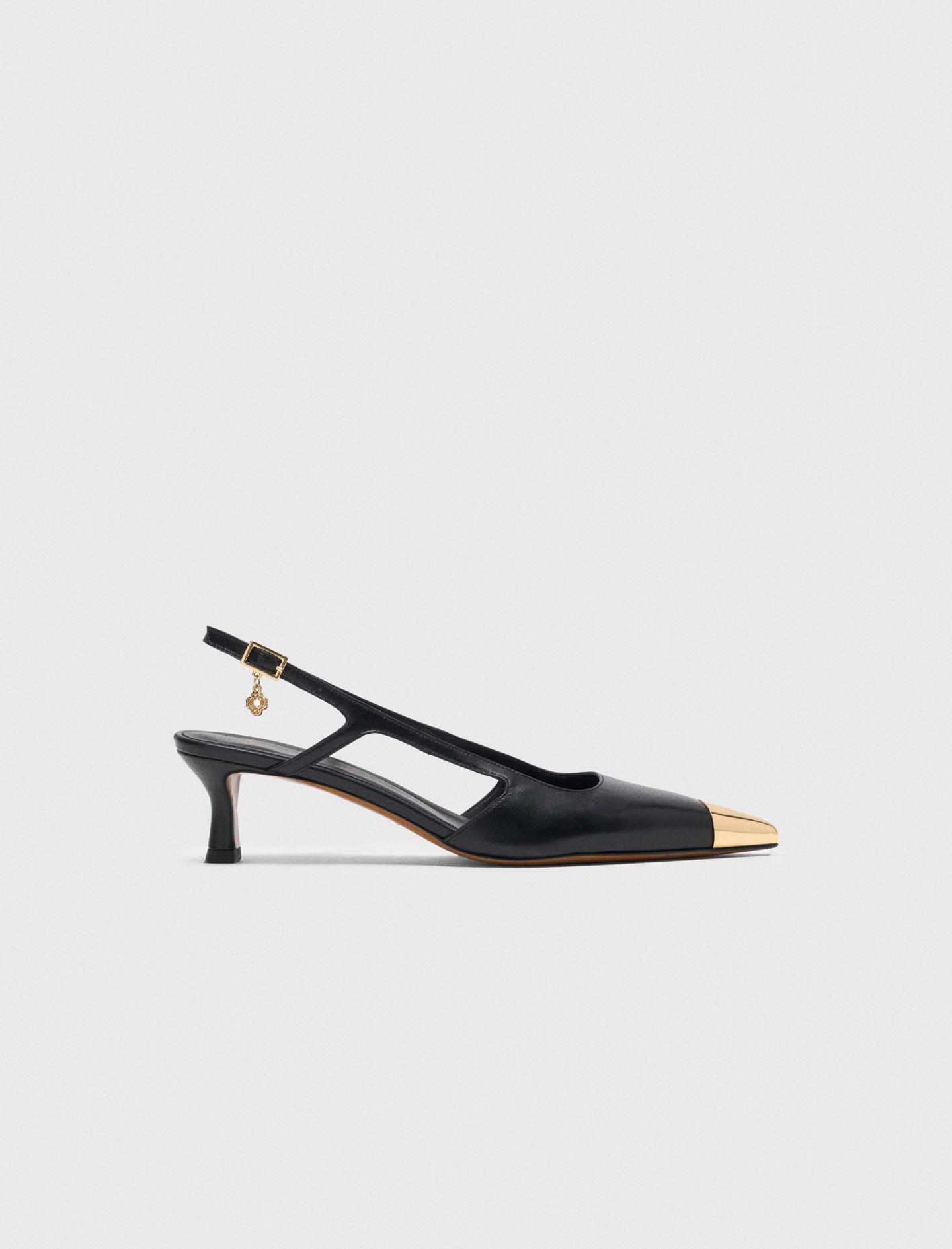 Zapatos de tacón slingback de piel