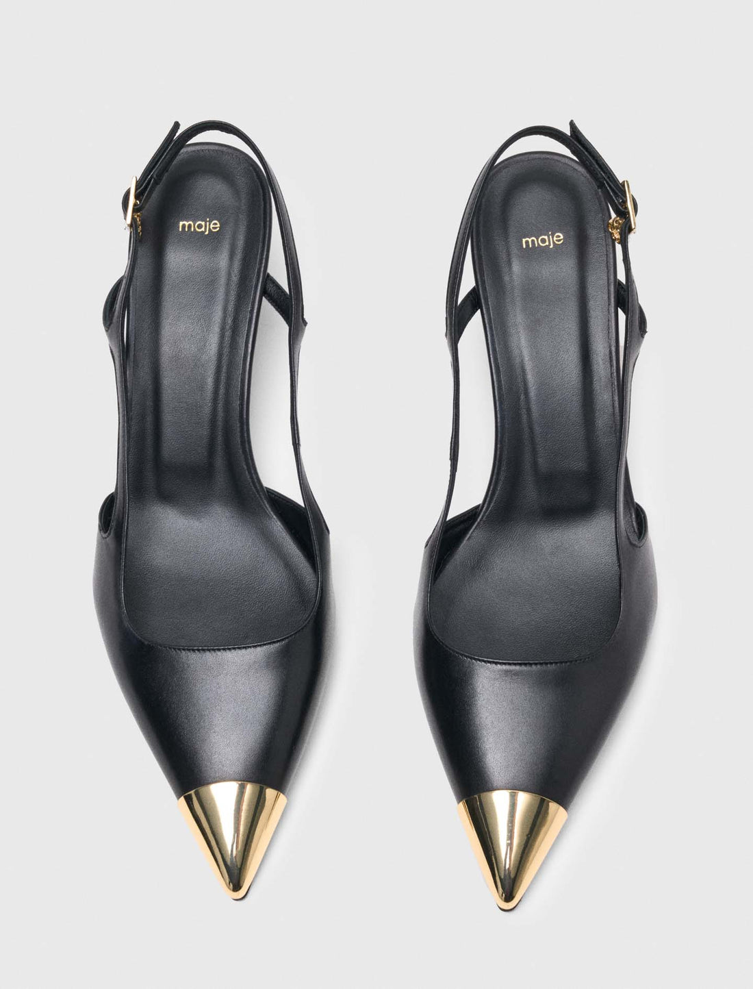 Zapatos de tacón slingback de piel