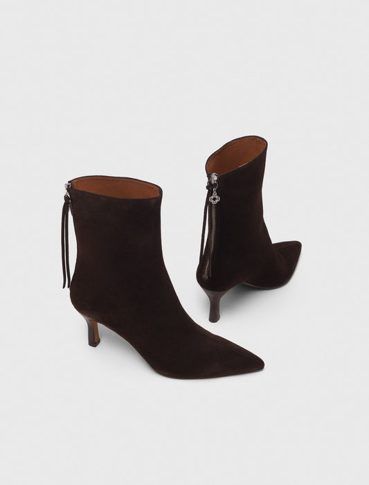 Botines de ante con cremallera