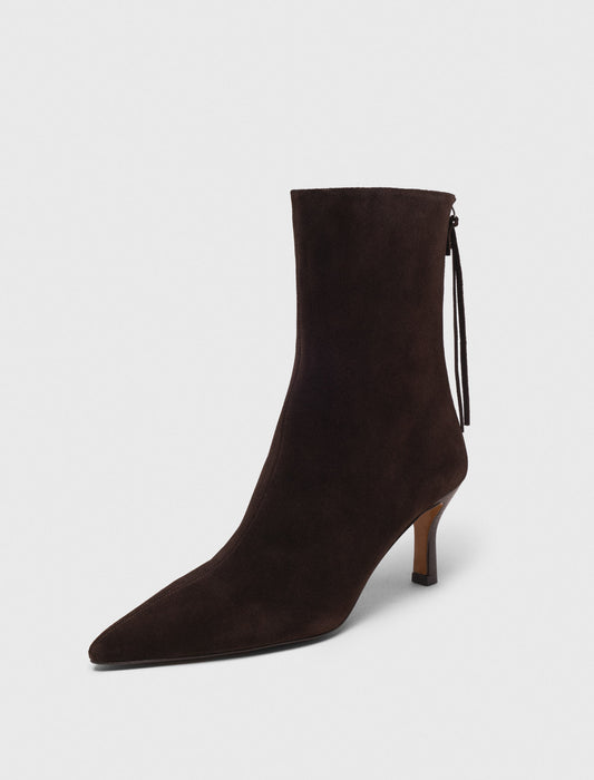 Botines de ante con cremallera