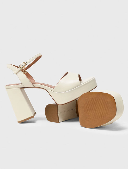 Sandalias de cuero de plataforma