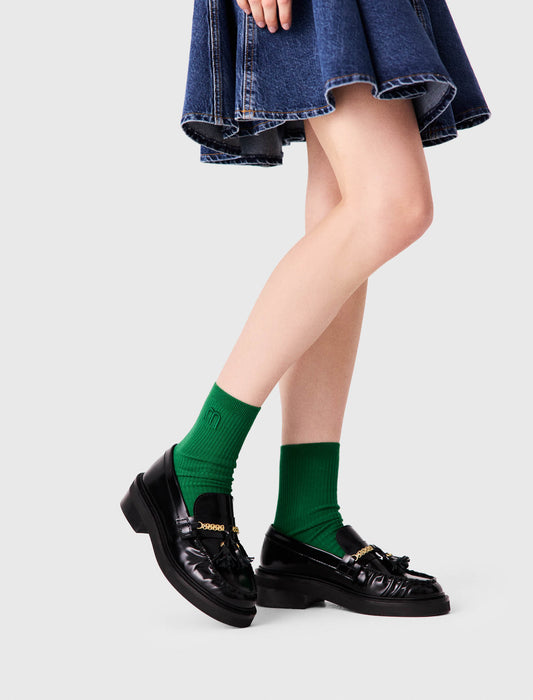 Mocasines de piel plisados