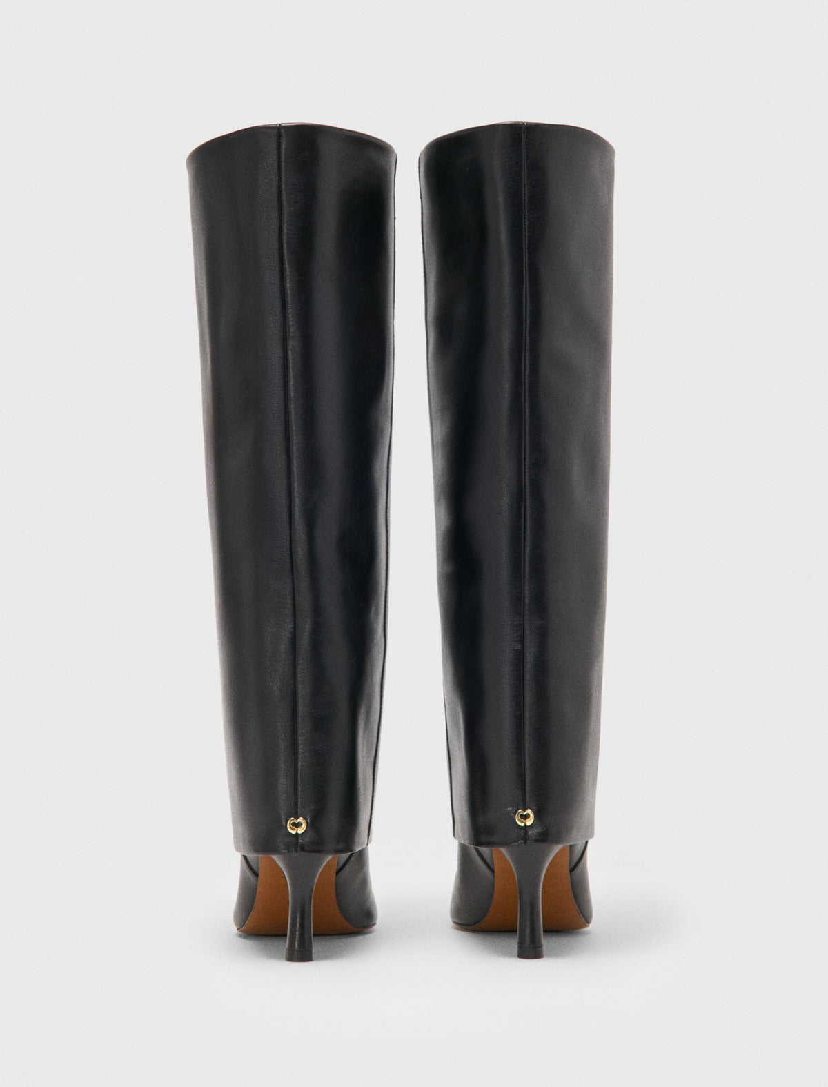 Botas tubulares de tacón de piel