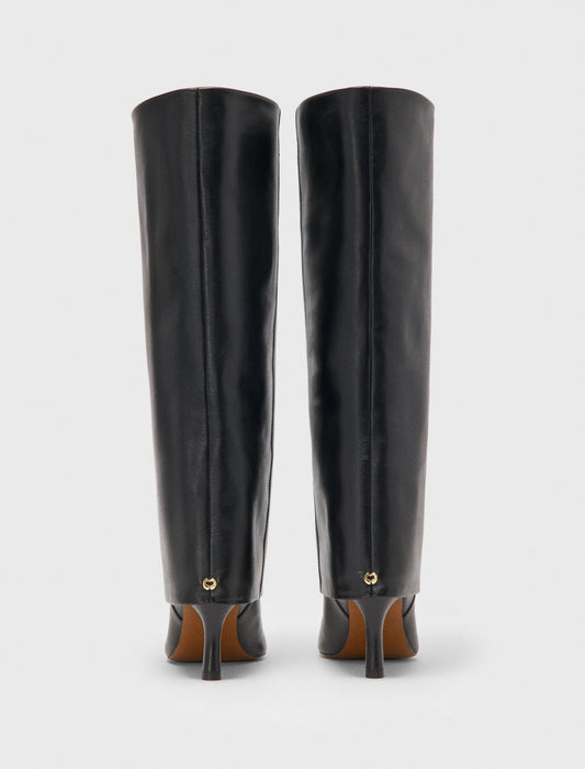 Botas tubulares de tacón de piel