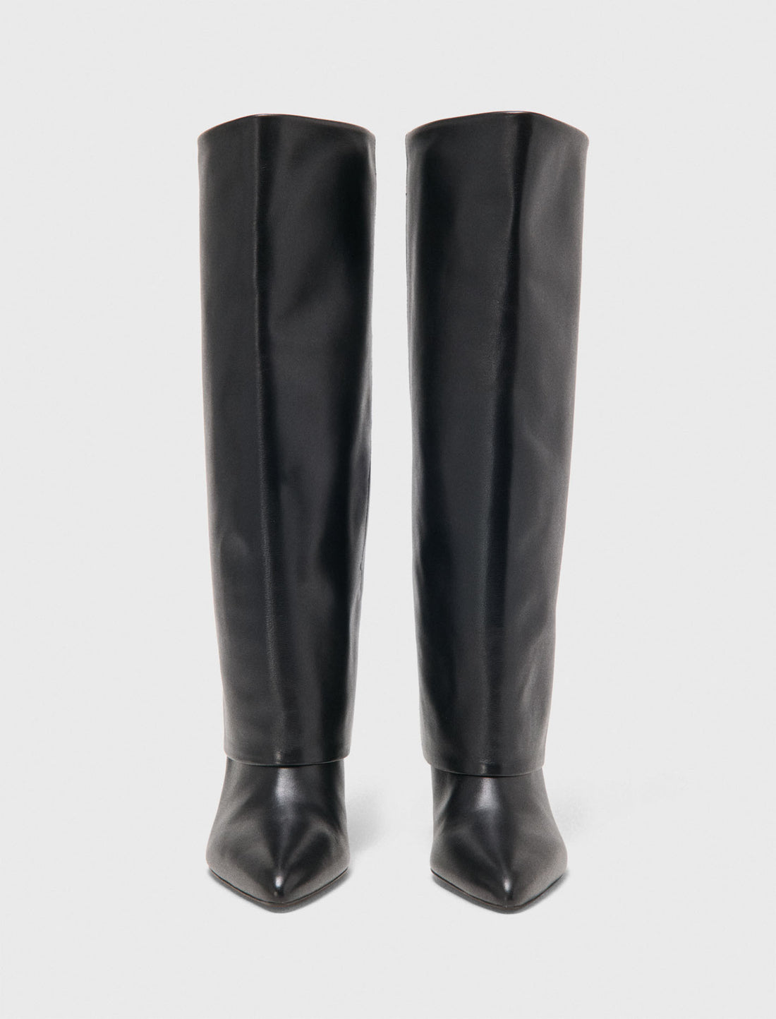 Botas tubulares de tacón de piel