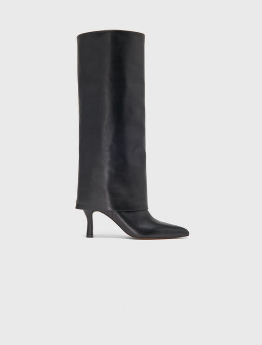 Botas tubulares de tacón de piel
