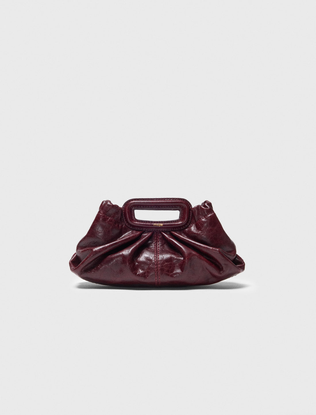 Mini clutch de piel craquelada