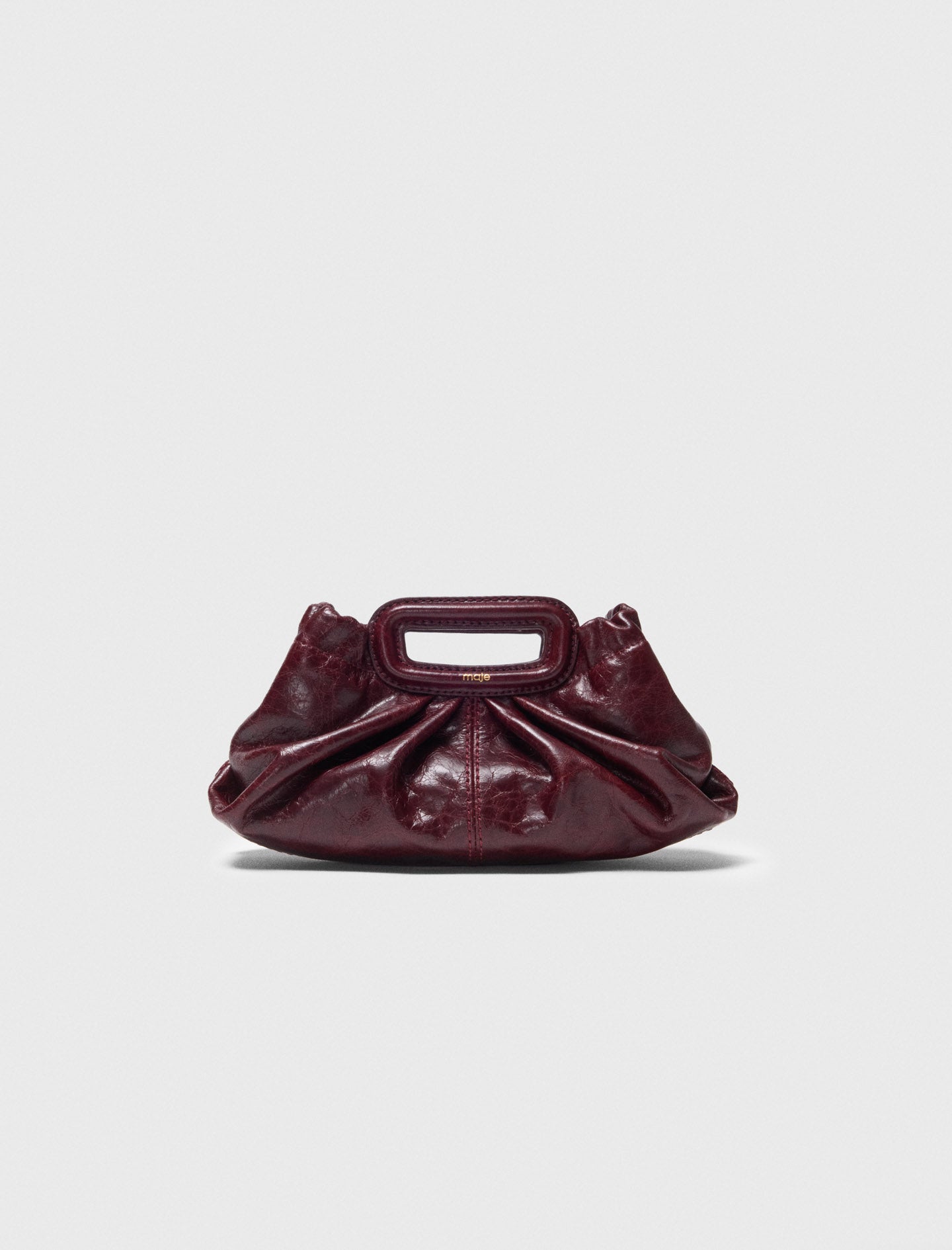 Mini clutch de piel craquelada