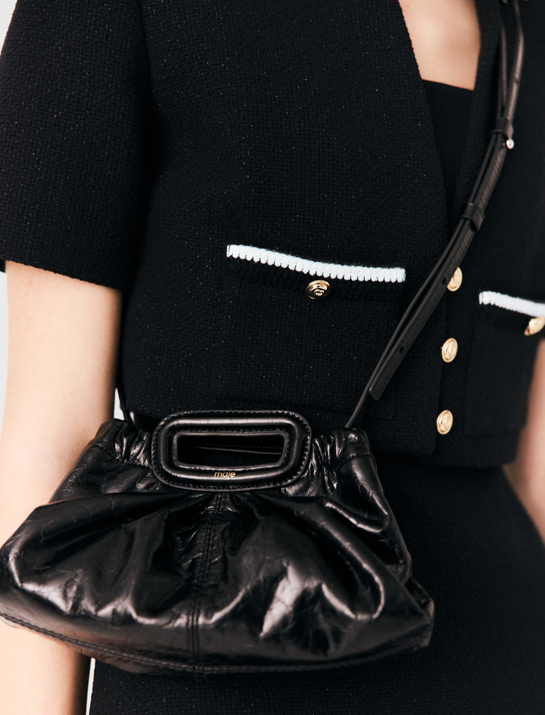 Milpli mini Clutch piel craquelada