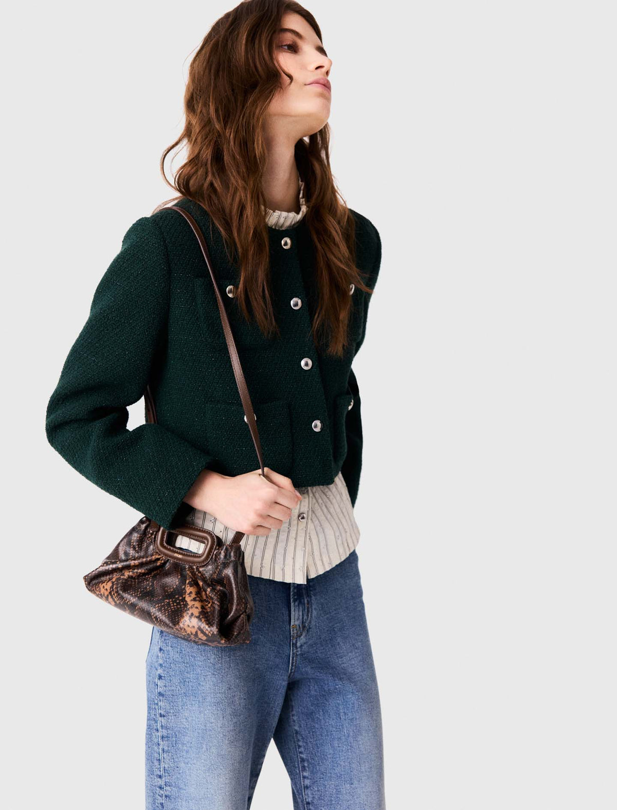 Milpli mini Clutch de piel grabada