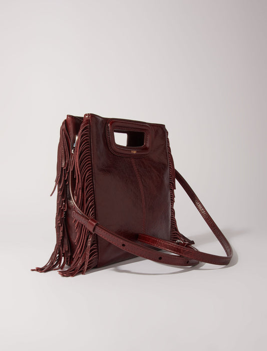 Bolso M de cuero agrietado