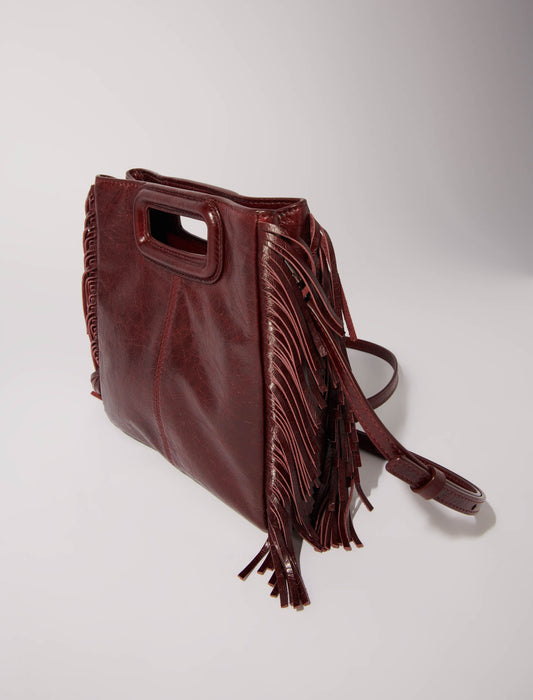 Bolso M de cuero agrietado