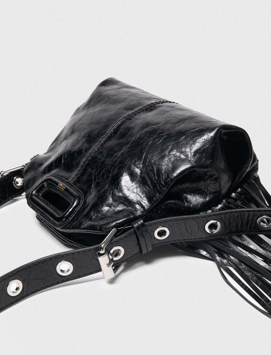 Bolso Miss M mini de cuero desgastado