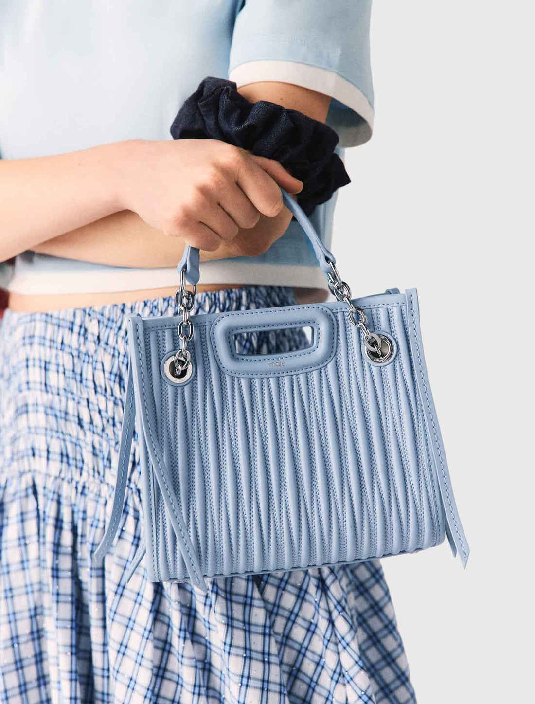 Bolso mini tote de piel acolchado