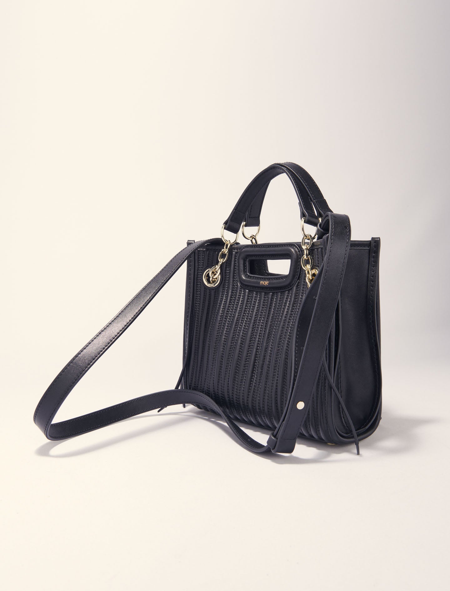 Bolso mini tote de piel acolchado