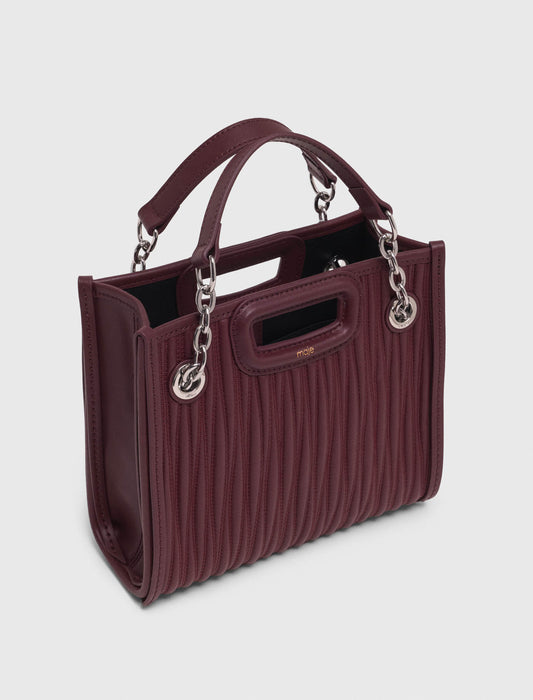Bolso mini tote de piel acolchado