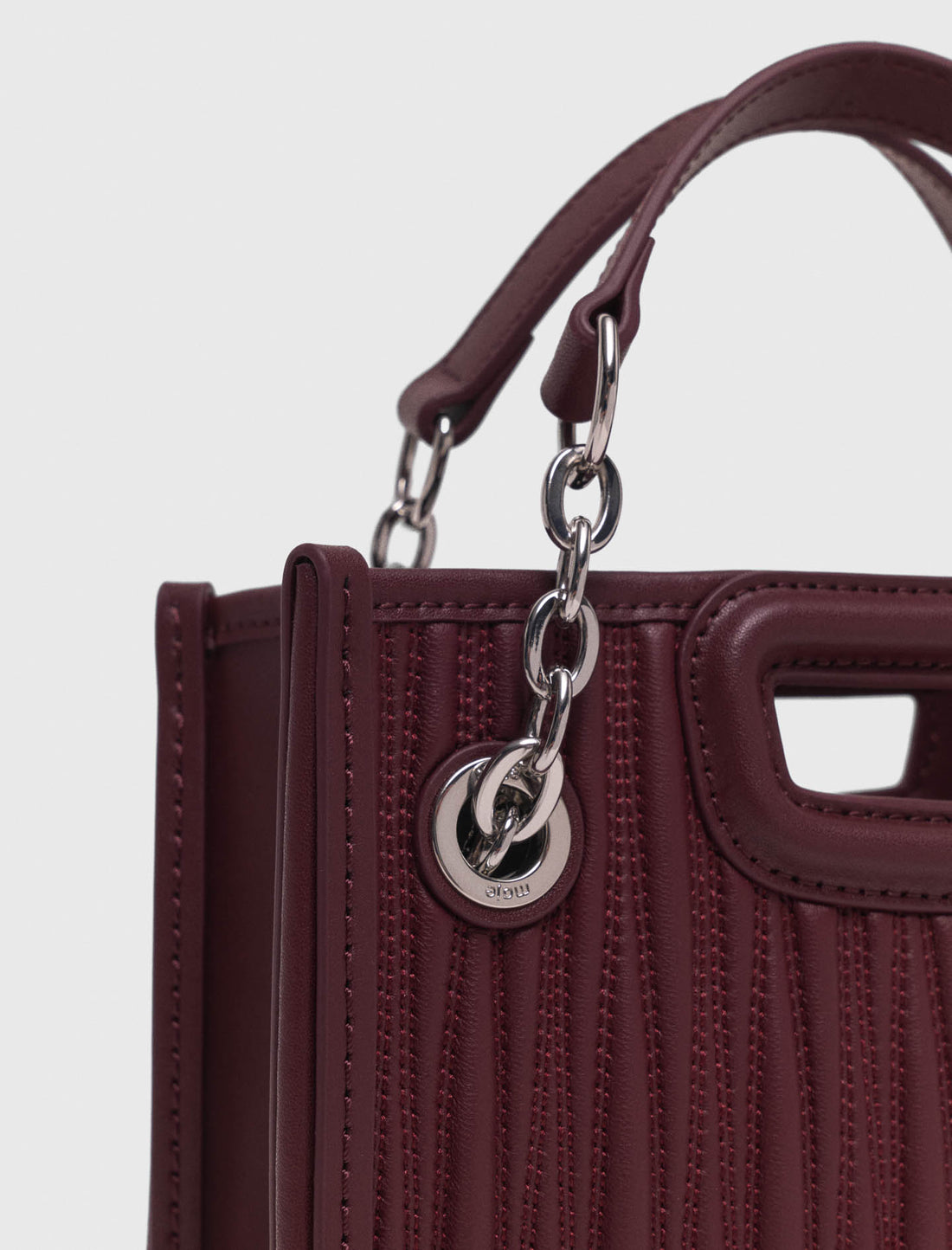 Bolso mini tote de piel acolchado