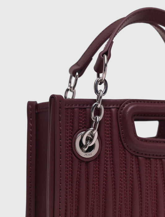 Bolso mini tote de piel acolchado