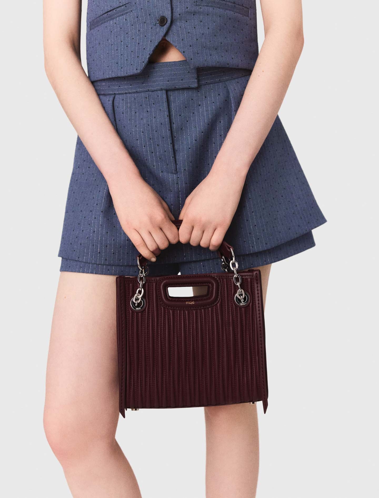 Bolso mini tote de piel acolchado