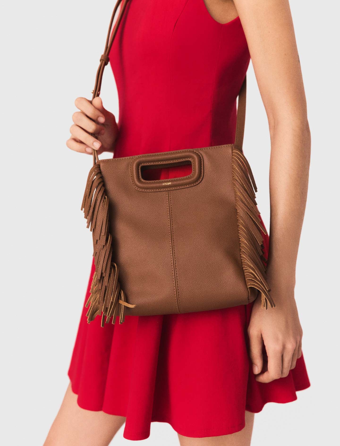 Bolso M de piel granulada