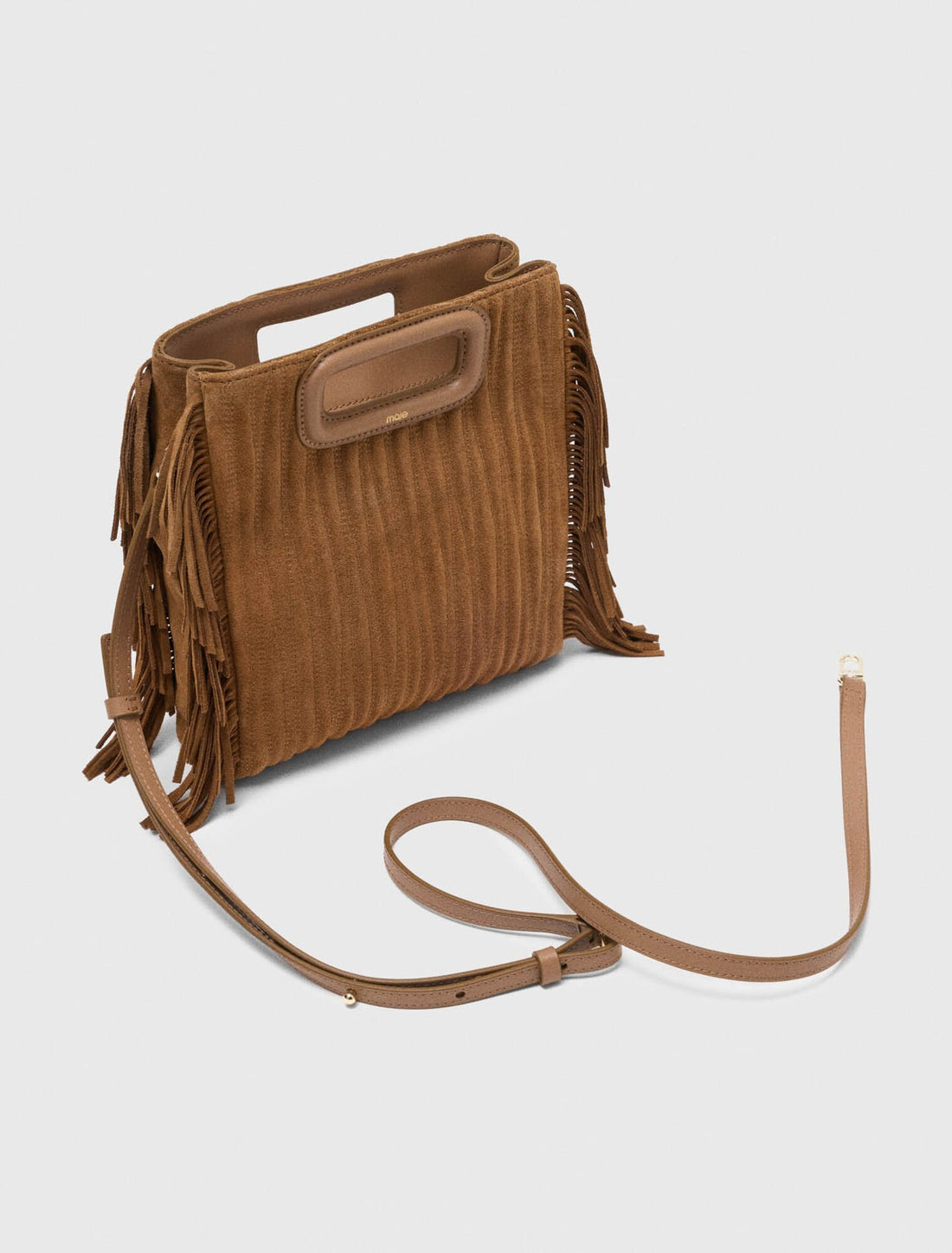 Bolso M de ante acolchado