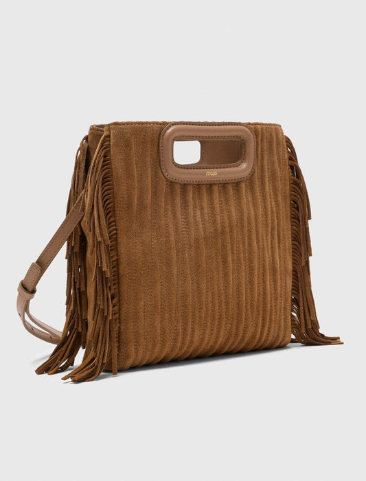 Bolso M de ante acolchado