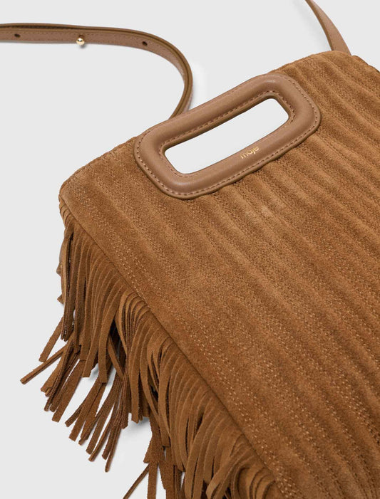 Bolso M de ante acolchado