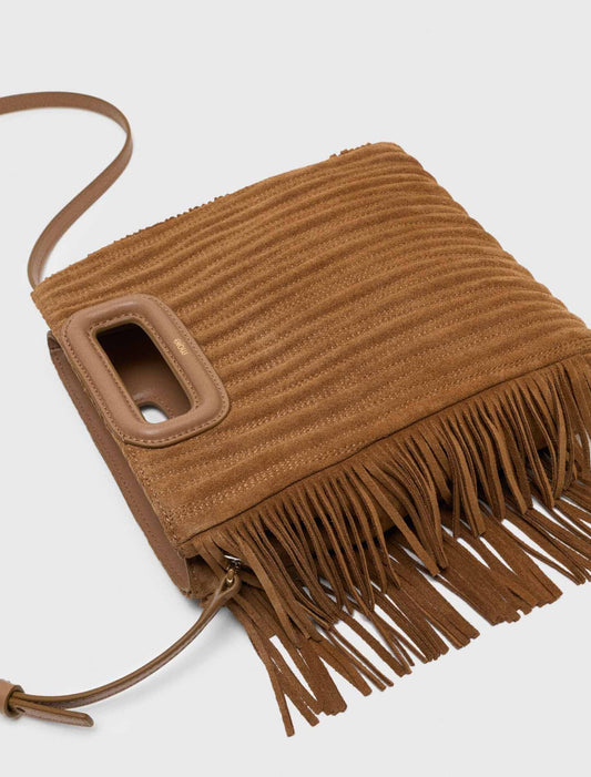 Bolso M de ante acolchado