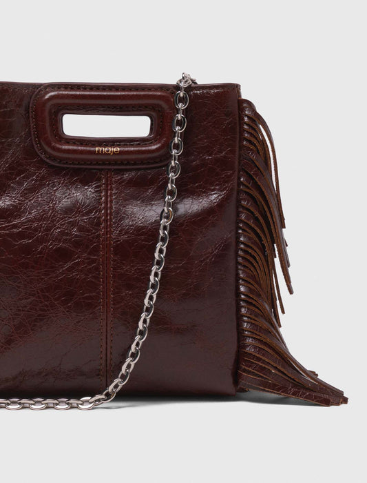 Bolso M mini de cuero agrietado