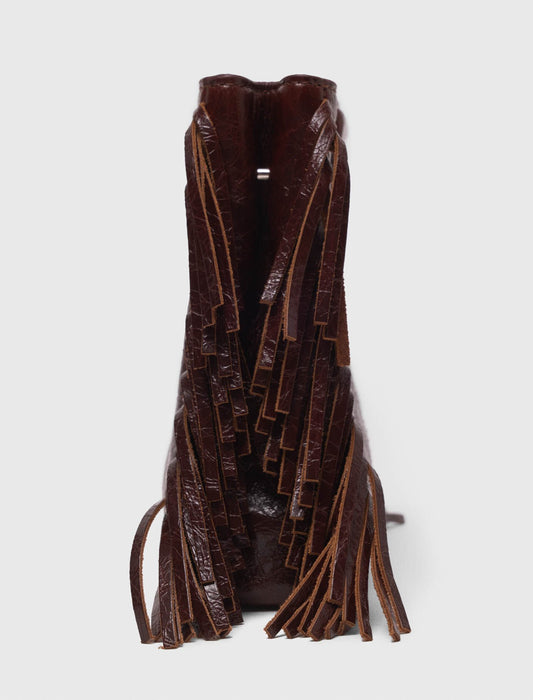 Bolso M mini de cuero agrietado