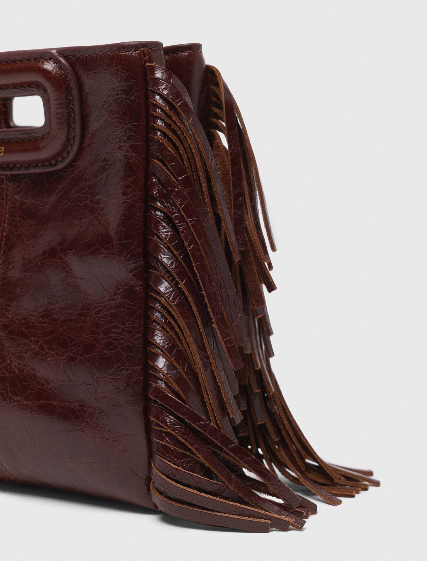 Bolso M mini de cuero agrietado