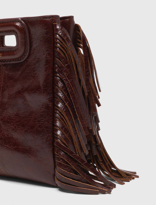 Bolso M mini de cuero agrietado