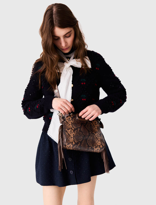 Bolso Miss M mini de piel repujada