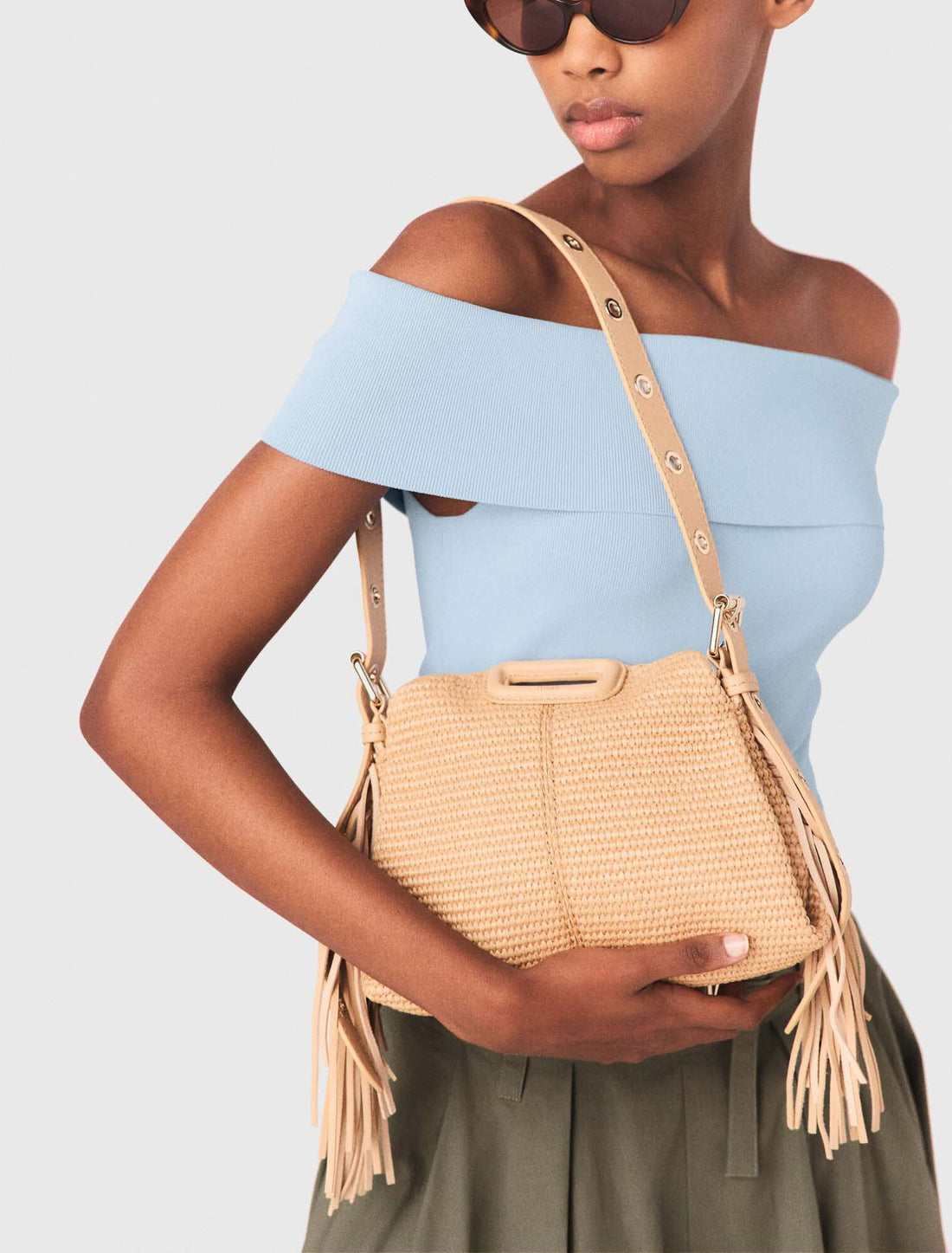 Bolso Miss M mini efecto rafia